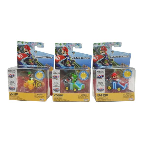 Jakks Pacific Other - Mario Kart Coin Racers Luigi Yoshi Mario Action Figures Nintendo Jakks Complete